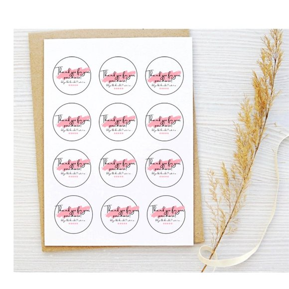 Thank You For Your Purchase Sticker Label / Round Labels For PACKAGING Order - Picture 1 of 10